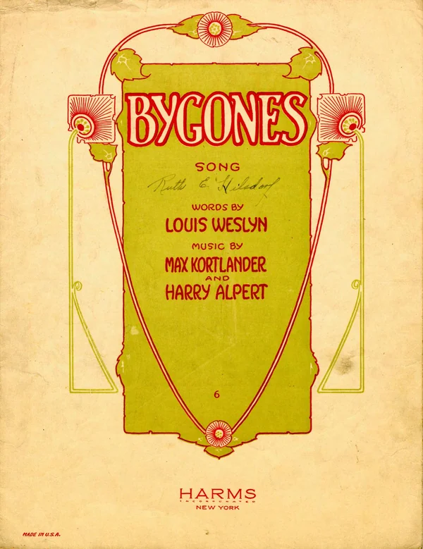 Bygones — sheet music cover